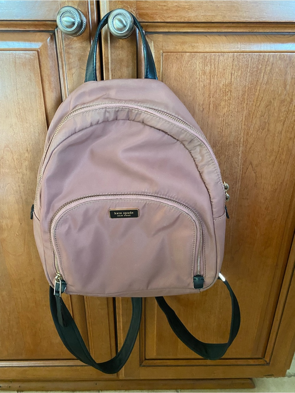 kate spade Rose Pink Nylon Mini Backpack with Black Straps
